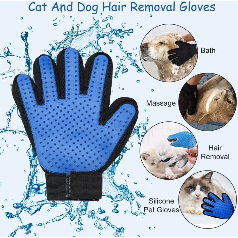 Pet Electrostatic Hair Removal Gloves Dog Cat Hair Removal Brush Gloves Hair Adhesive Gloves Carpet Clothing Hair Cleaning Brush