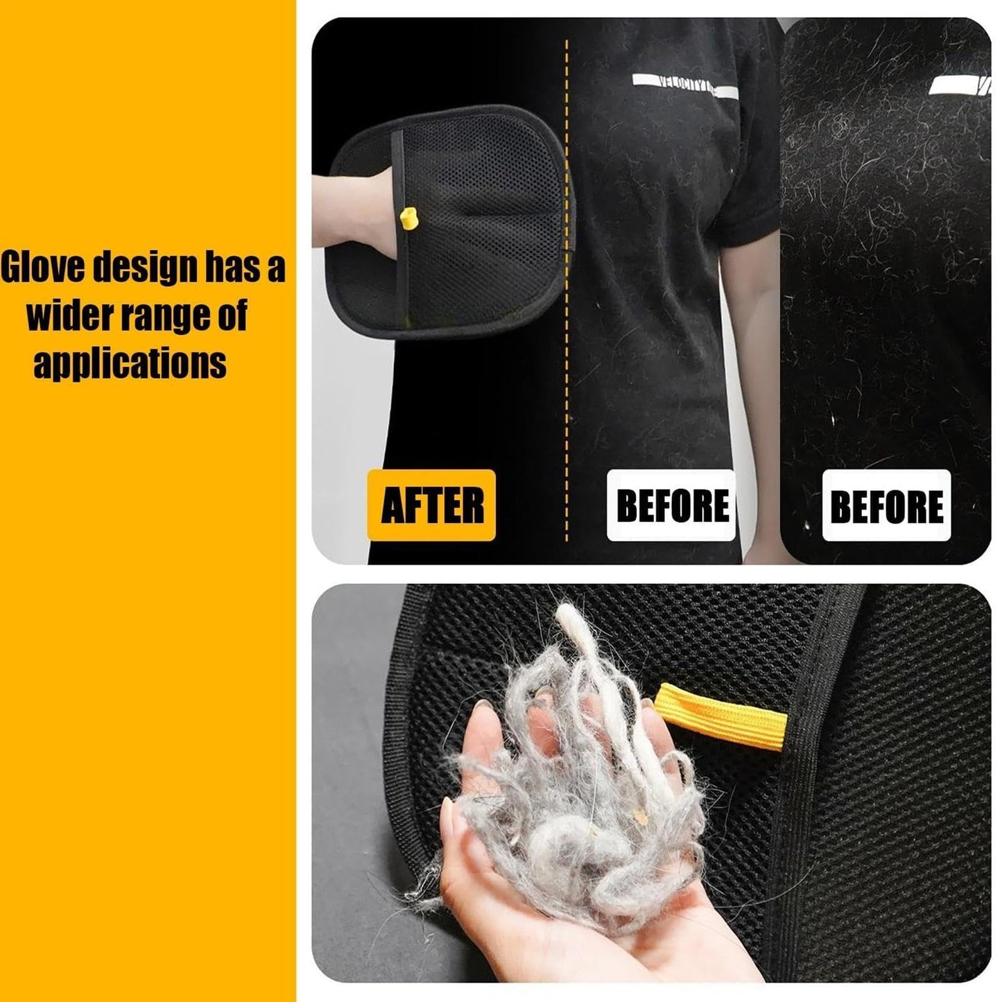 Reusable Static Removal Gloves, Double-Sided Grooming Gloves for Pets, Removes Pet Fur Hair for Carpets Pet Hair Removal Tool